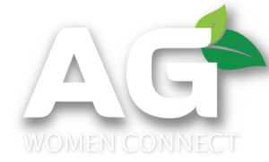 AG Women Connect logo with green leaves symbolizing eco-friendly agriculture and womens empowerment.