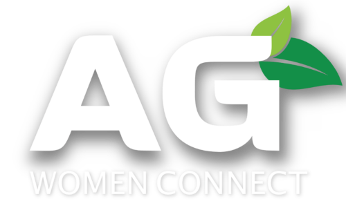 AG Women Connect logo with green leaves symbolizing eco-friendly agriculture and womens empowerment.