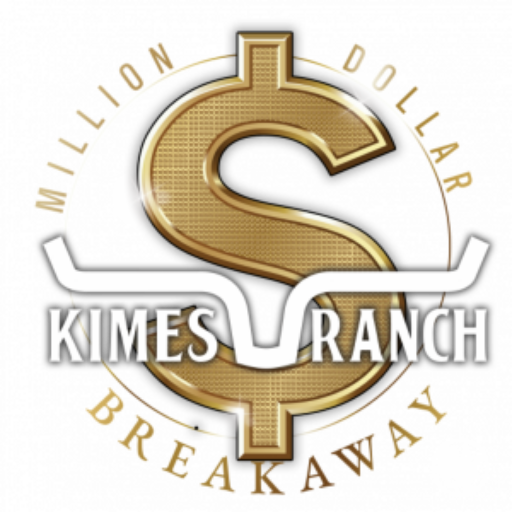 Kimes Ranch Breakaway logo featuring a golden dollar sign and gear-like circle.