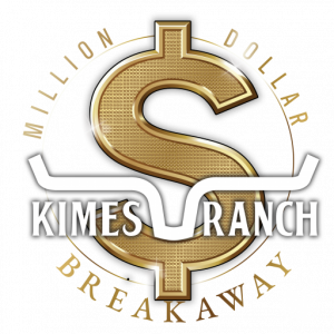 Kimes Ranch Million Dollar Breakaway logo with gold and silver dollar sign.