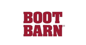 Boot Barn Logo: Bold Red Western Wear Branding with Trademark Symbol.