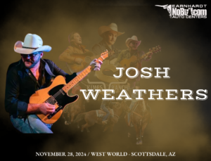 Josh Weathers concert poster with cowboy imagery, November 28, 2024, Scottsdale, AZ.