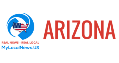 Arizona news logo emphasizing local updates with U.S. map and American flag design.