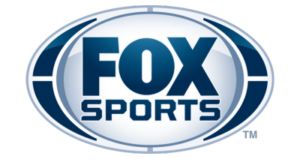 Fox Sports logo: modern oval design, bold font, blue-white gradient.